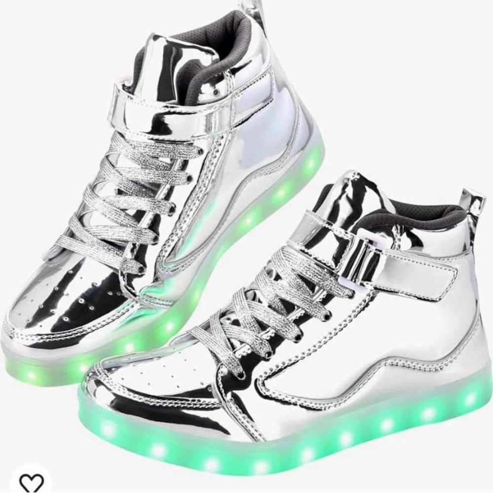 Silver sneakers - LED Light up sneakers - women